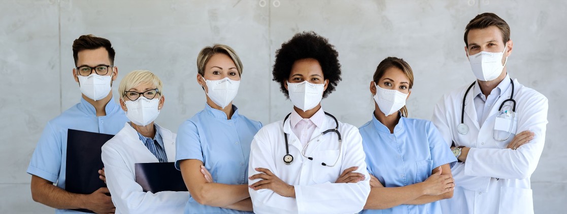 gme residency staff with masks