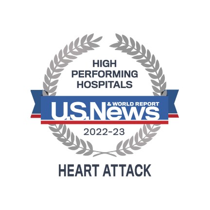 US News and World Report Logo - 2022-23 Heart Attack - High Performing Hospitals