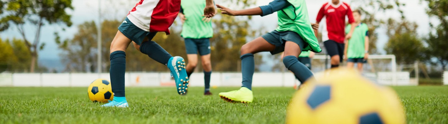 Kids playing soccer