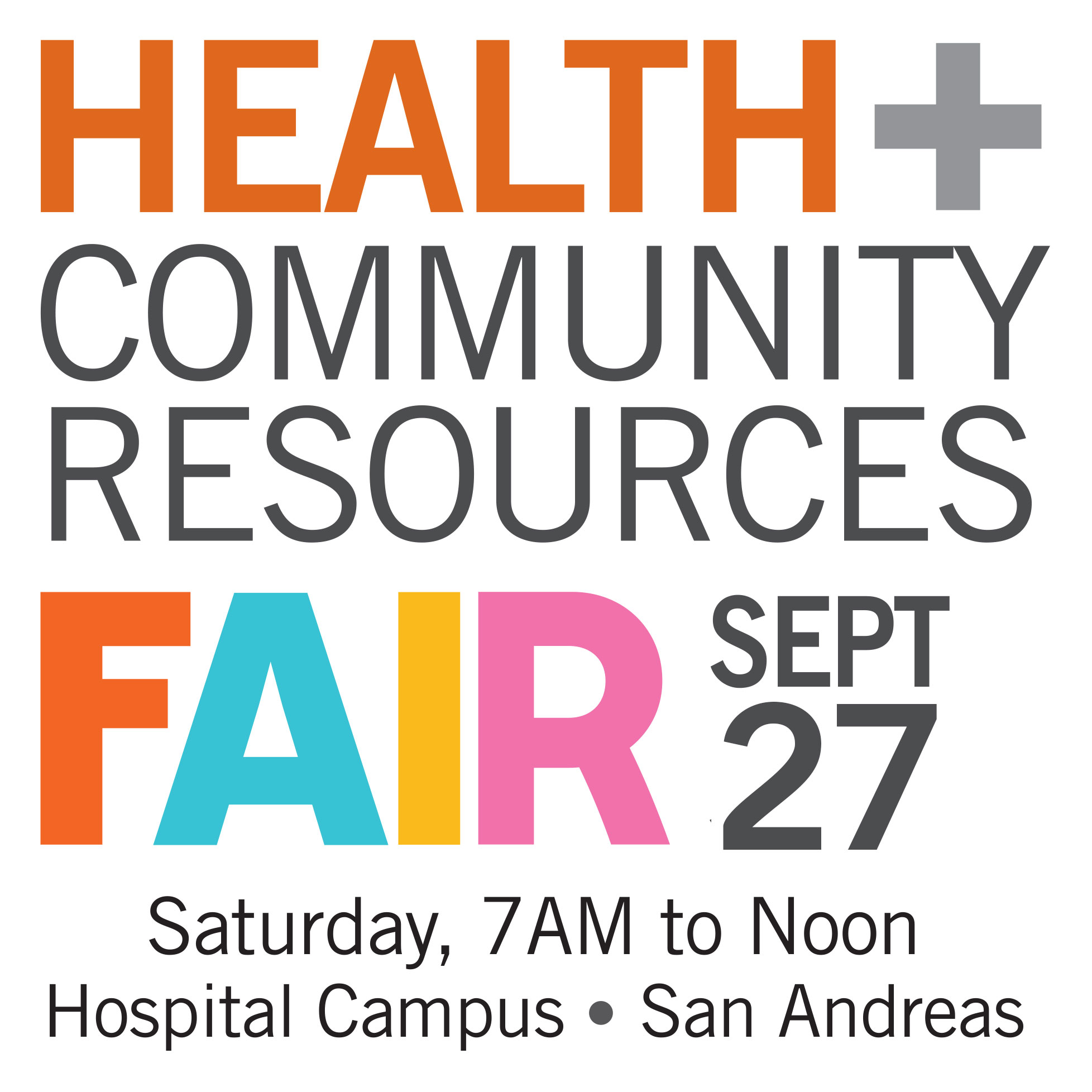 Health Community Fair Text Graphic