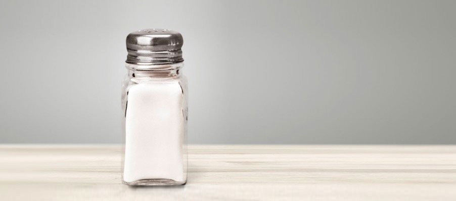 Salt shaker on counter