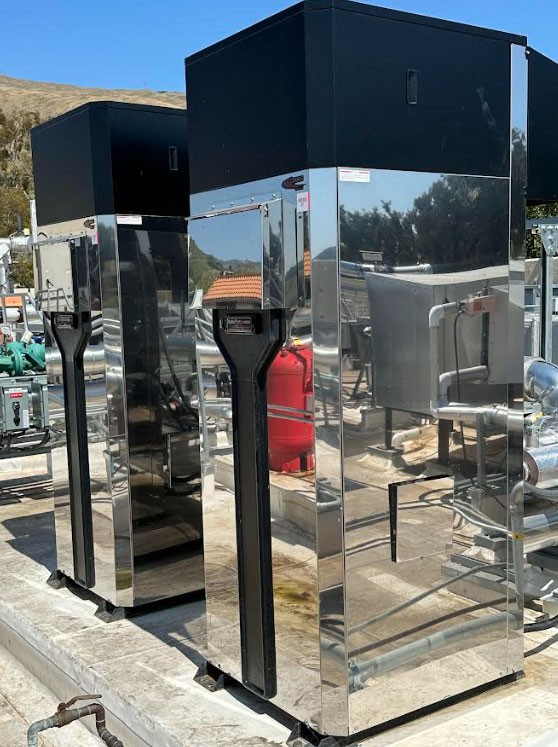 French Hospital Medical Center's rooftop water heaters.