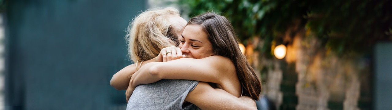 two women hugging