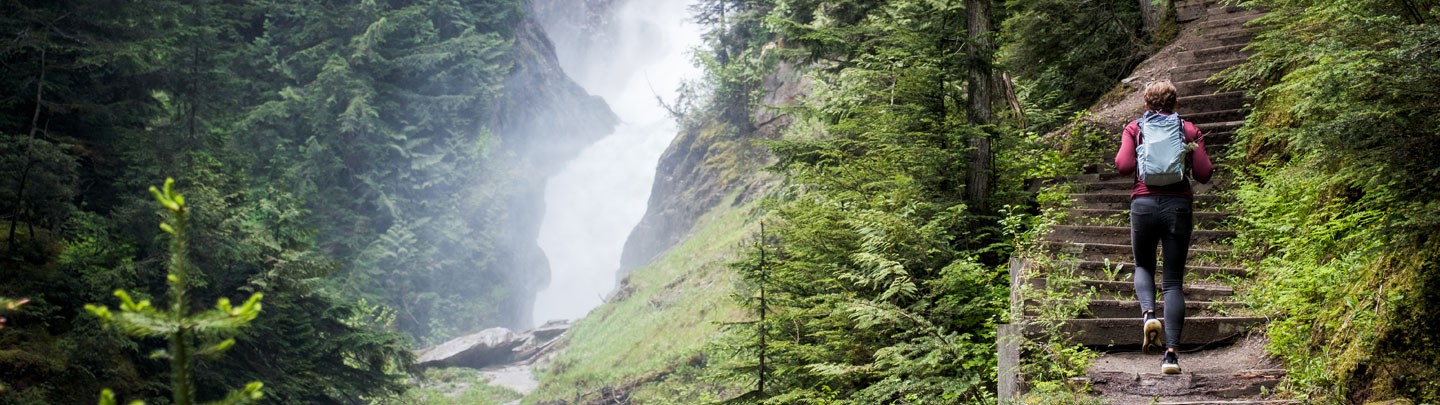 Hiking in the mountains.