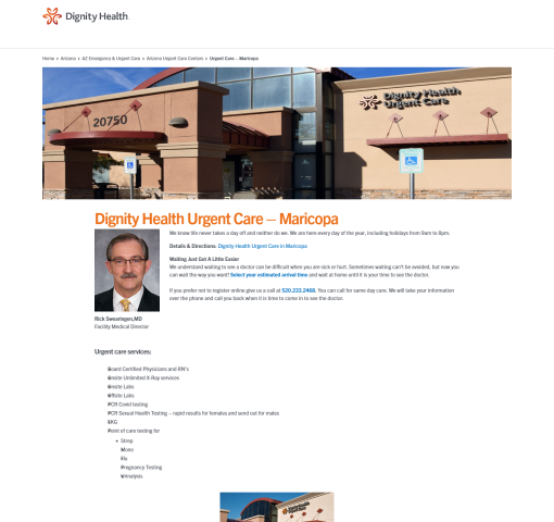 Urgent Care in Maricopa | Arizona | Dignity Health